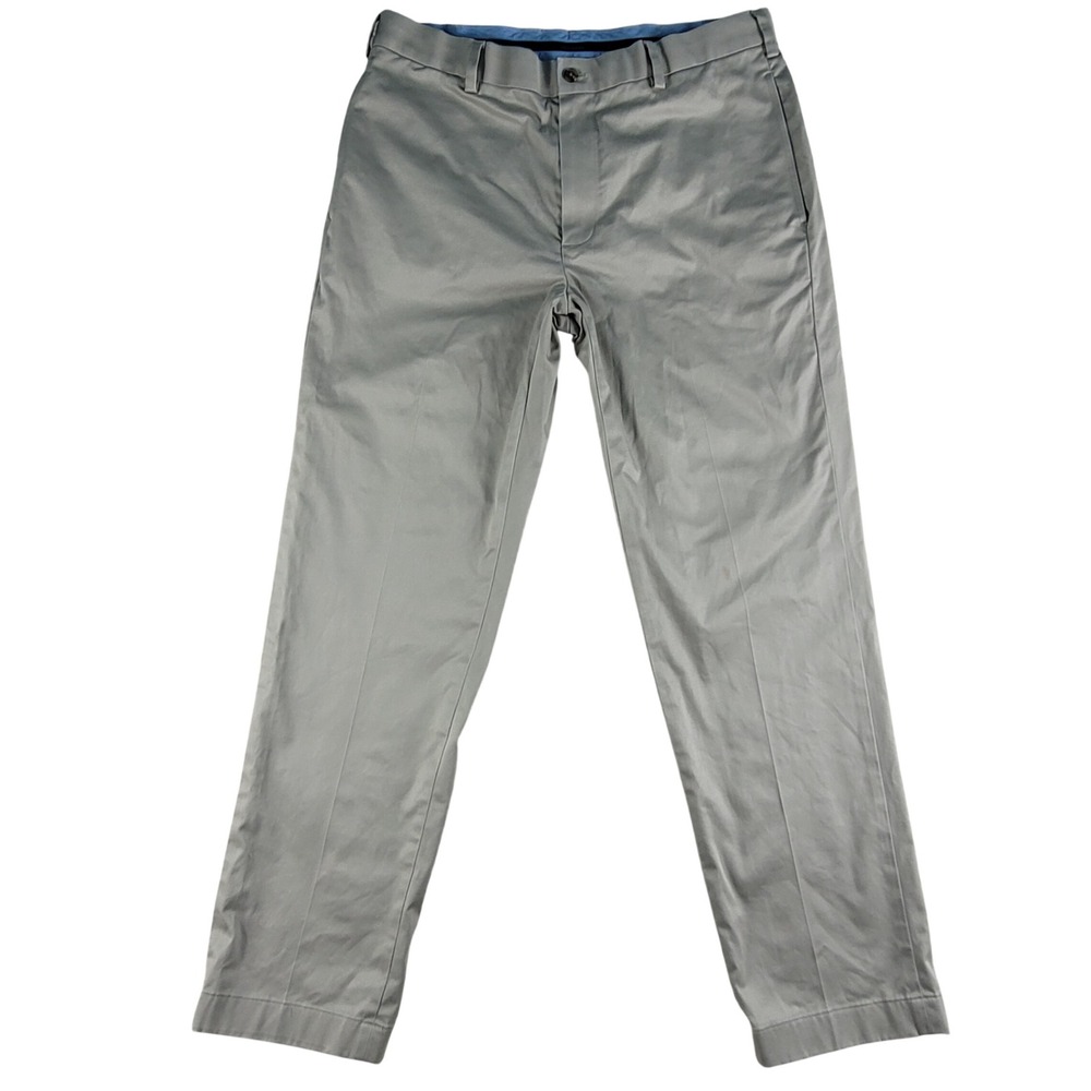 Brooks Brothers Clark Fit Pants 35x31 Beige Light Weight Advantage Chino Stretch